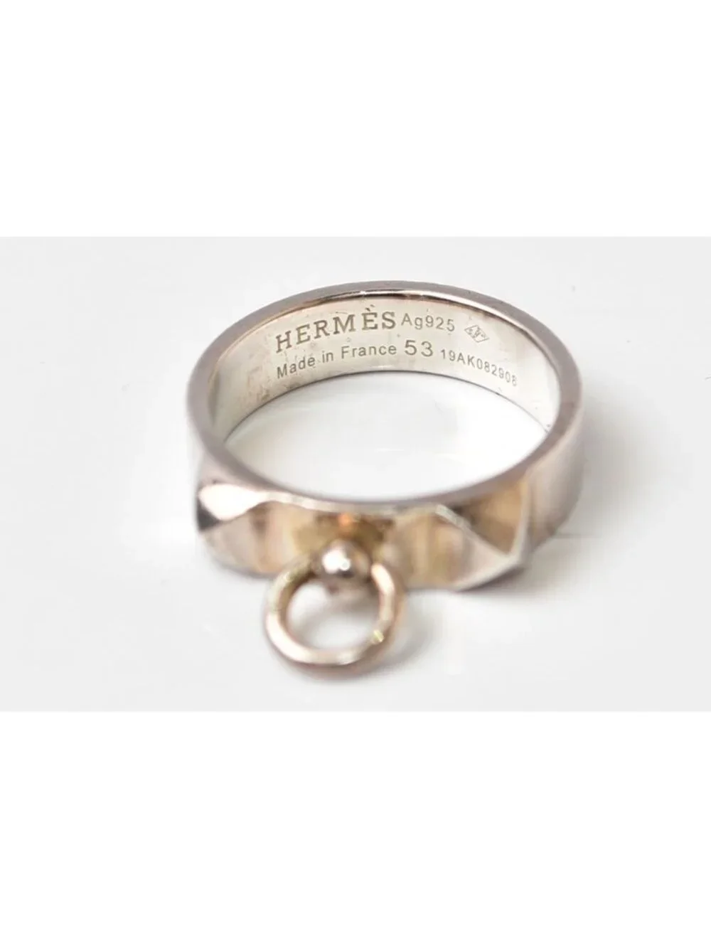 Hermes Ring Collier de Champagne Silver